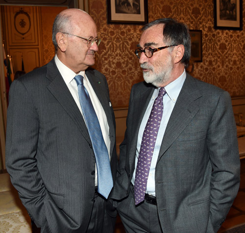 Maurizio Costa e Elio Catania al dibattito presso Palazzo Cusani - 3 novembre 2014